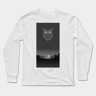 BLACK OWL ABSTRACT STYLE Long Sleeve T-Shirt